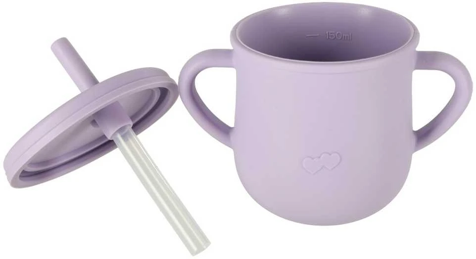 Ikonka Vaikiški silikoniniai indai krabas, 9 vnt., violetinės spalvos