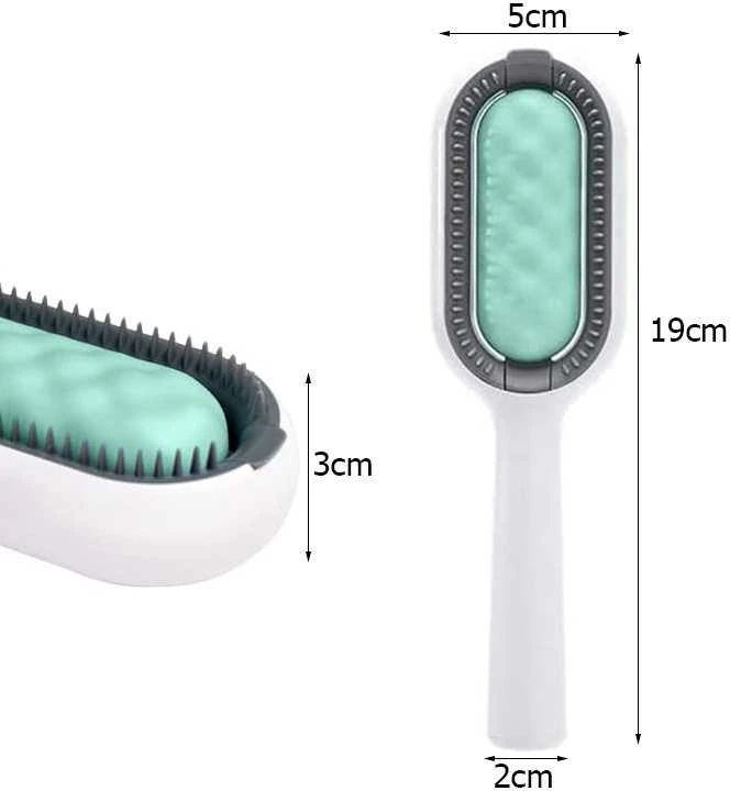 Silikoninis šukavimo šepetys gyvūnams 3-in-1, 19 cm