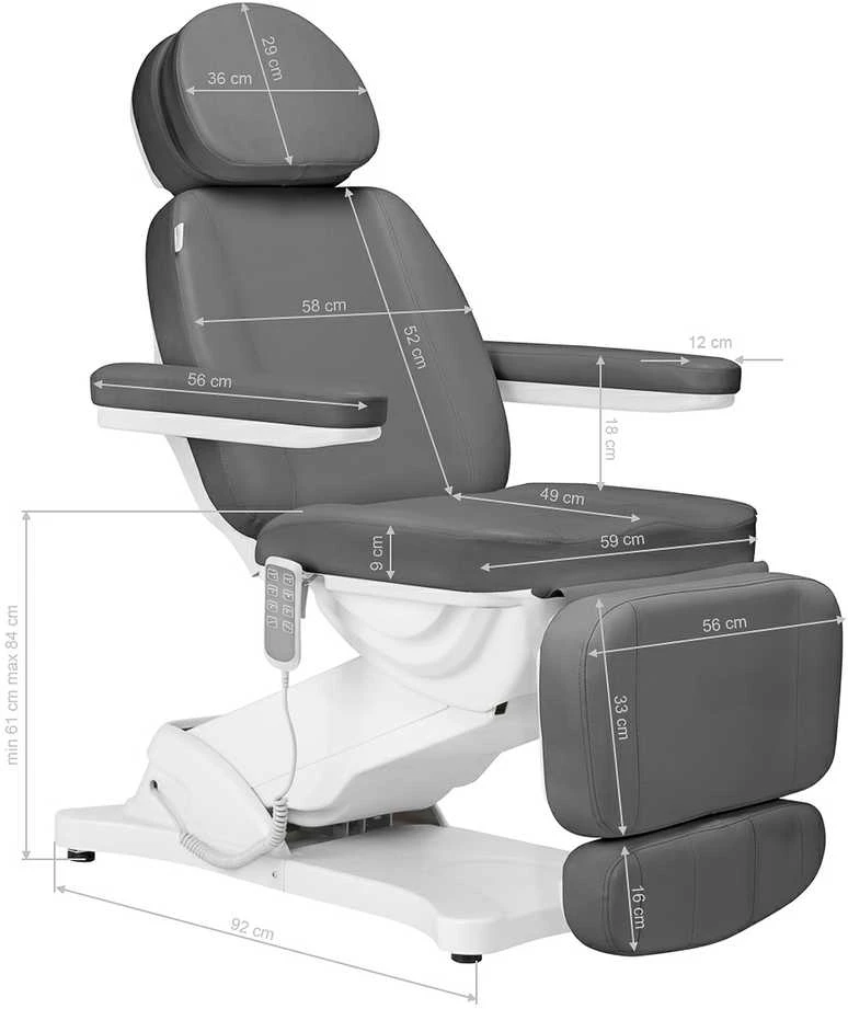 Activeshop Kosmetologinis krėslas SILLON CLASSIC 4 MOTOR ELECTRIC Pilkas