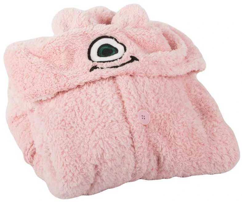 Šiltas oversize XL pledas su gobtuvu, rožinė