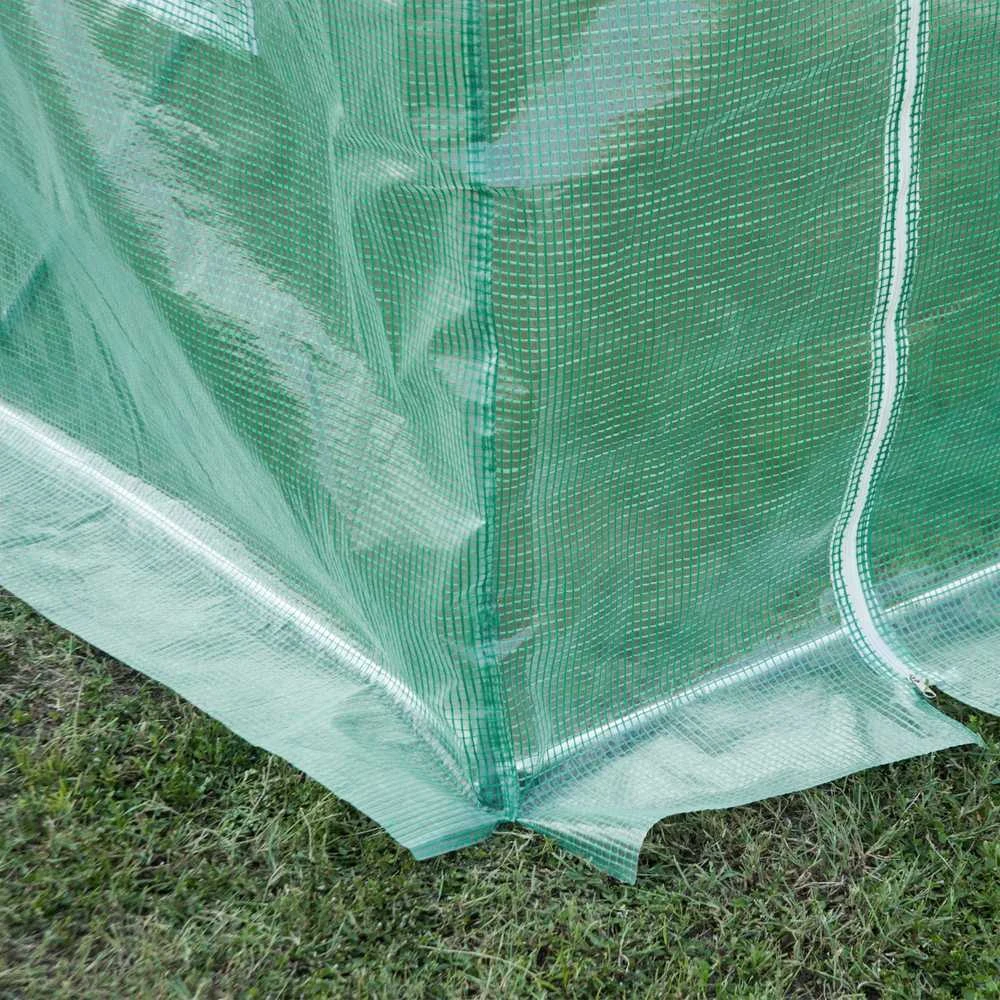 Outsunny polietileno plėvelė 3x2x2 m, atsarginė plėvelė su 6 langais sodo tuneliniam šiltnamiui