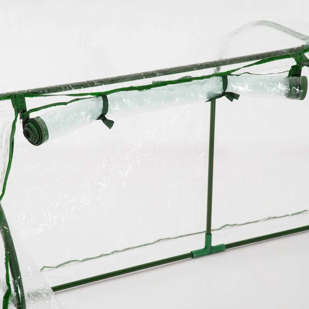 "Outsunny" šiltnamis su durimis, šaldymo rėmas, augalų auginimui, plieno PVC, 200x100x80cm