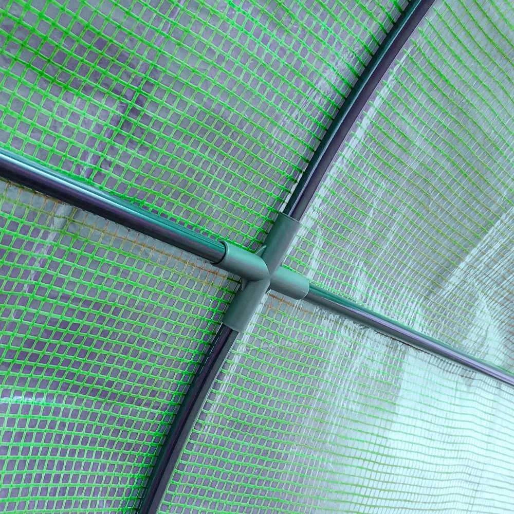 Outsunny plėvelinis šiltnamis, 2 durys, skirtas augalams auginti, su apsauga nuo UV spindulių, plienas, PE, žalias, 200 x 100 x 215 cm