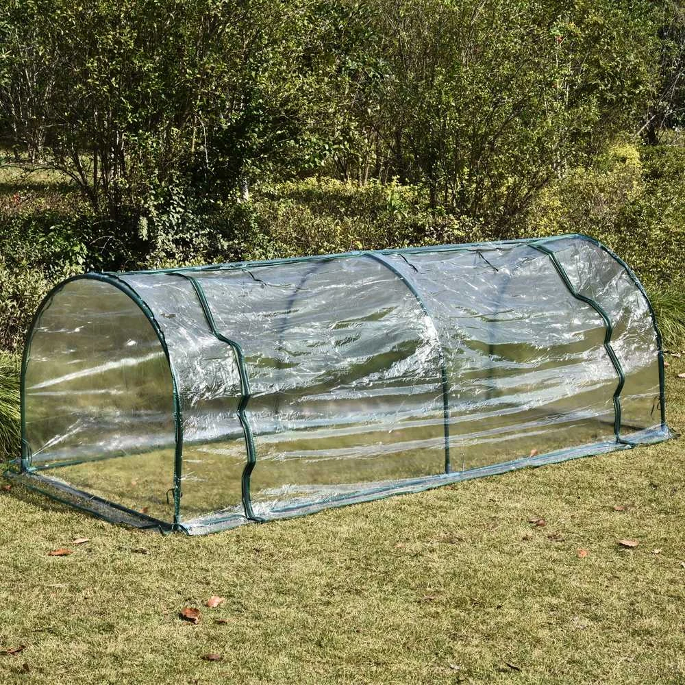 Outsunny šiltnamis su durimis, daigykla, augalų auginimui, plienas, PVC, 250x100x80 cm