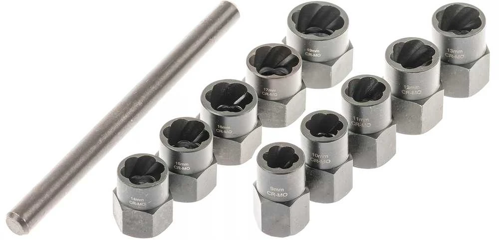 SILVER Galvučių išsukėjų rinkinys 3/8"10d(9-17,19mm)