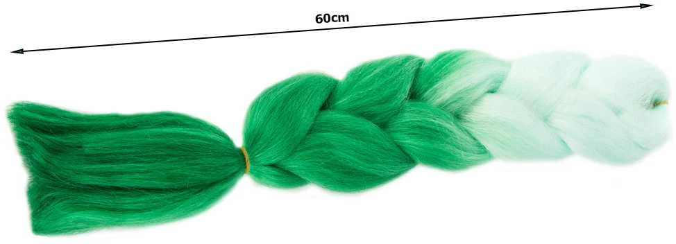 Sintetiniai plaukai kasoms ombre žali 60 cm