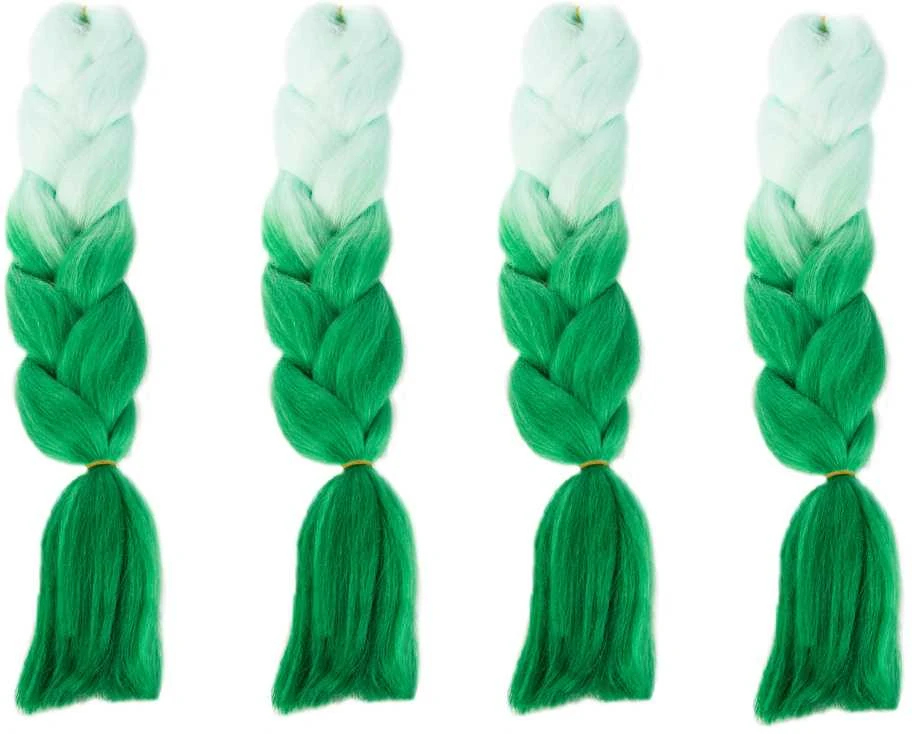 Sintetiniai plaukai kasoms ombre žali 60 cm