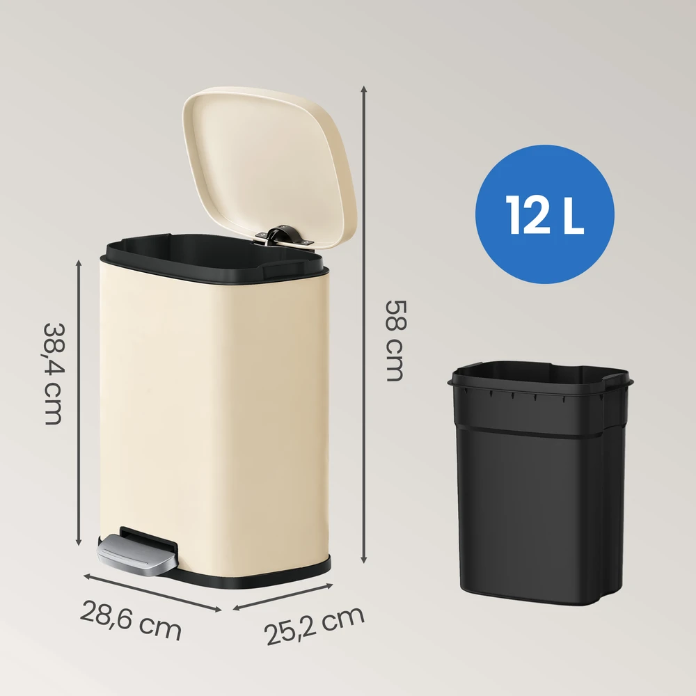 Songmics Šiukšliadėžė 12 l