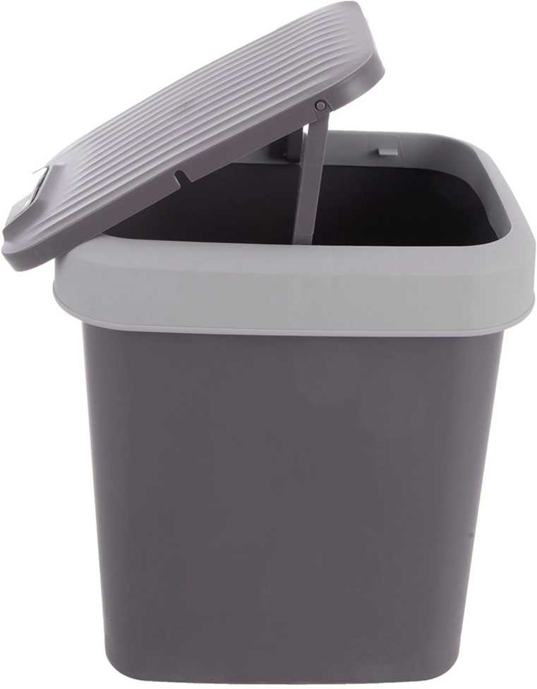 Amer Box Orion Plastikinė šiukšliadėžė 12 l - Pakeliamas dangtis - Pilka