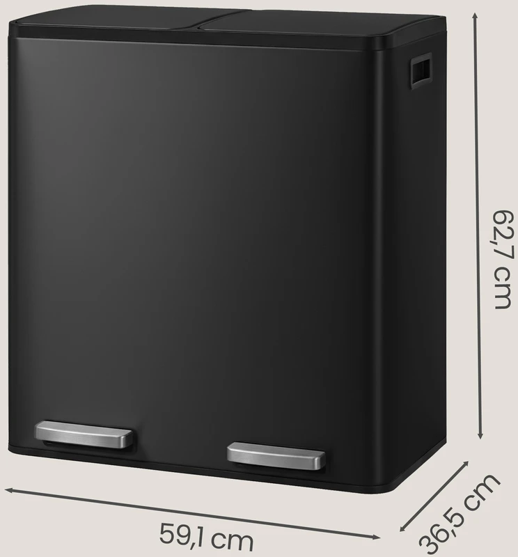 Songmics Šiukšliadėžė 2 x 30 l