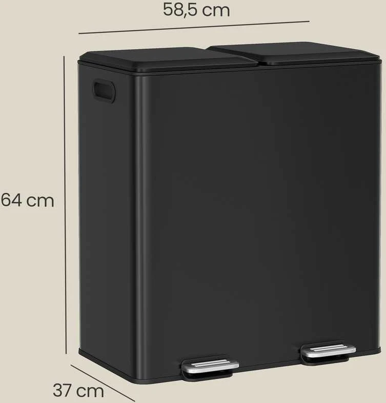 Songmics Šiukšliadėžė 2 x 30 l