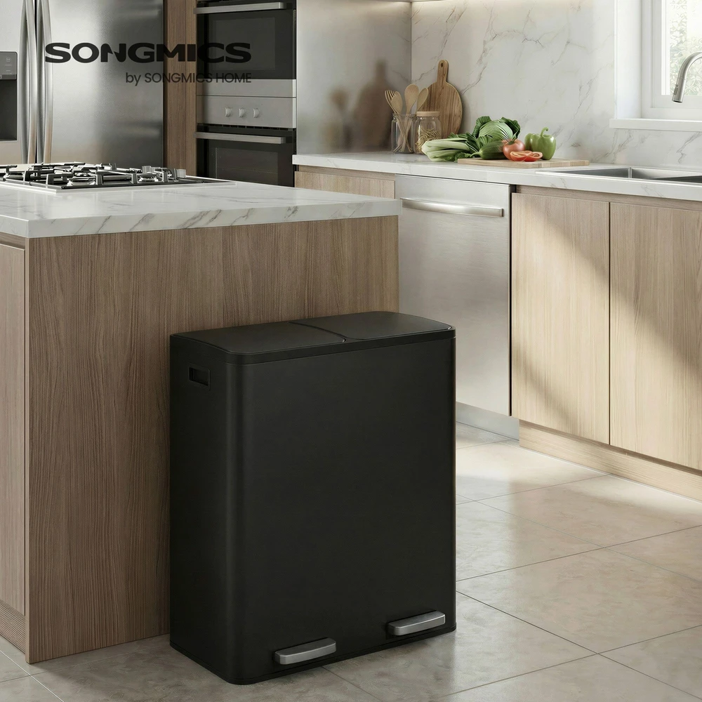 Songmics Šiukšliadėžė 2 x 30 l