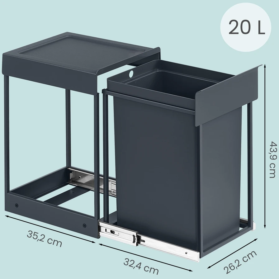 Songmics Šiukšliadėžė 20 l 1 vnt.