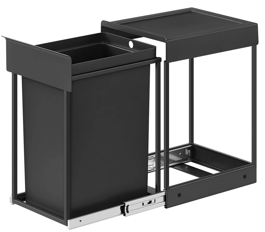 Songmics Šiukšliadėžė 20 l juoda