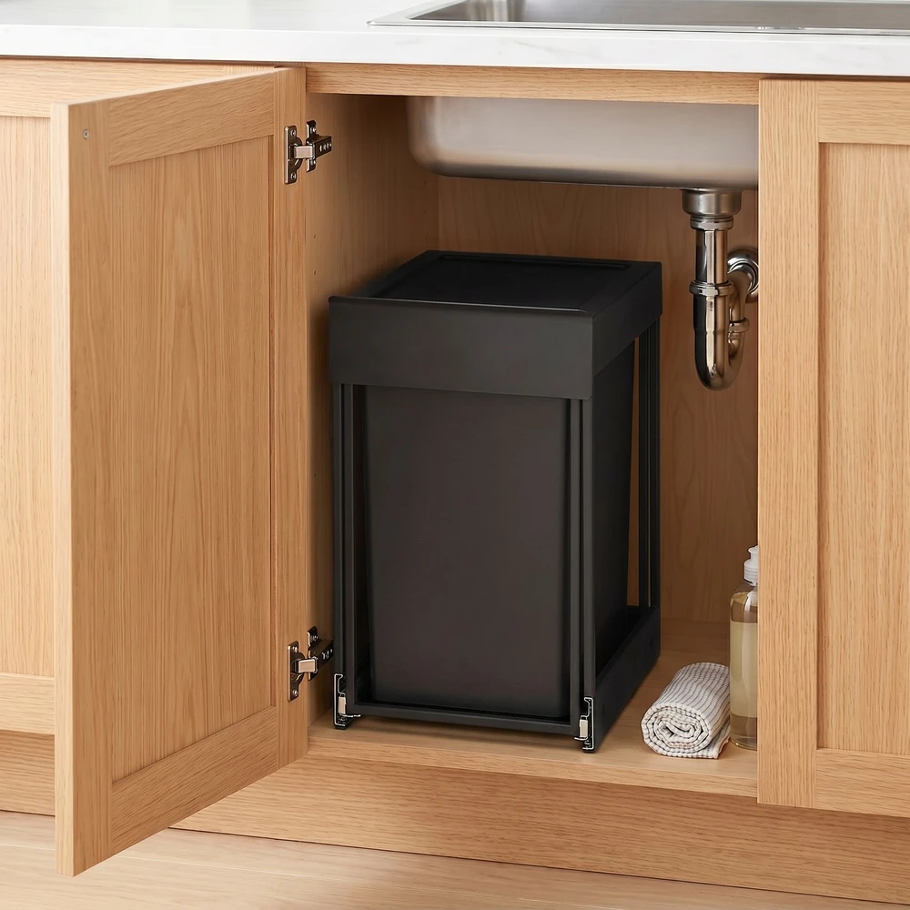 Songmics Šiukšliadėžė 20 l juoda