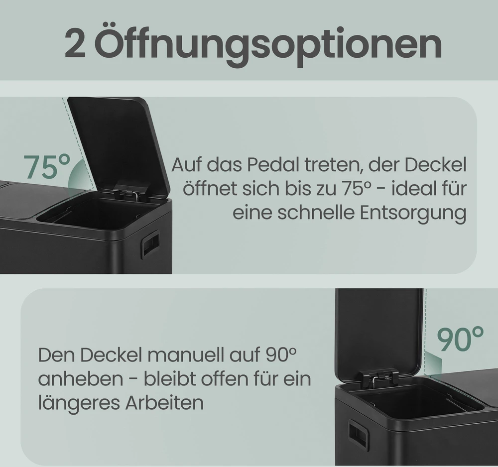 Songmics Šiukšliadėžė 3 x 18 l