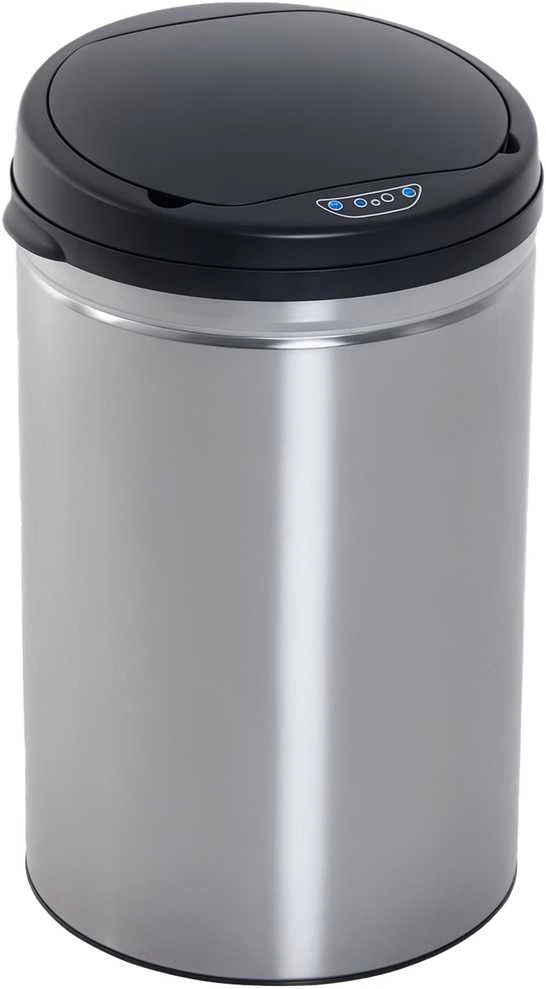 HOMCOM automatinis šiukšlių kibiras su jutikliu, IR jutiklis, apvalus, 30 l, pasirenkamas vidinis kibiras, nerūdijantis plienas