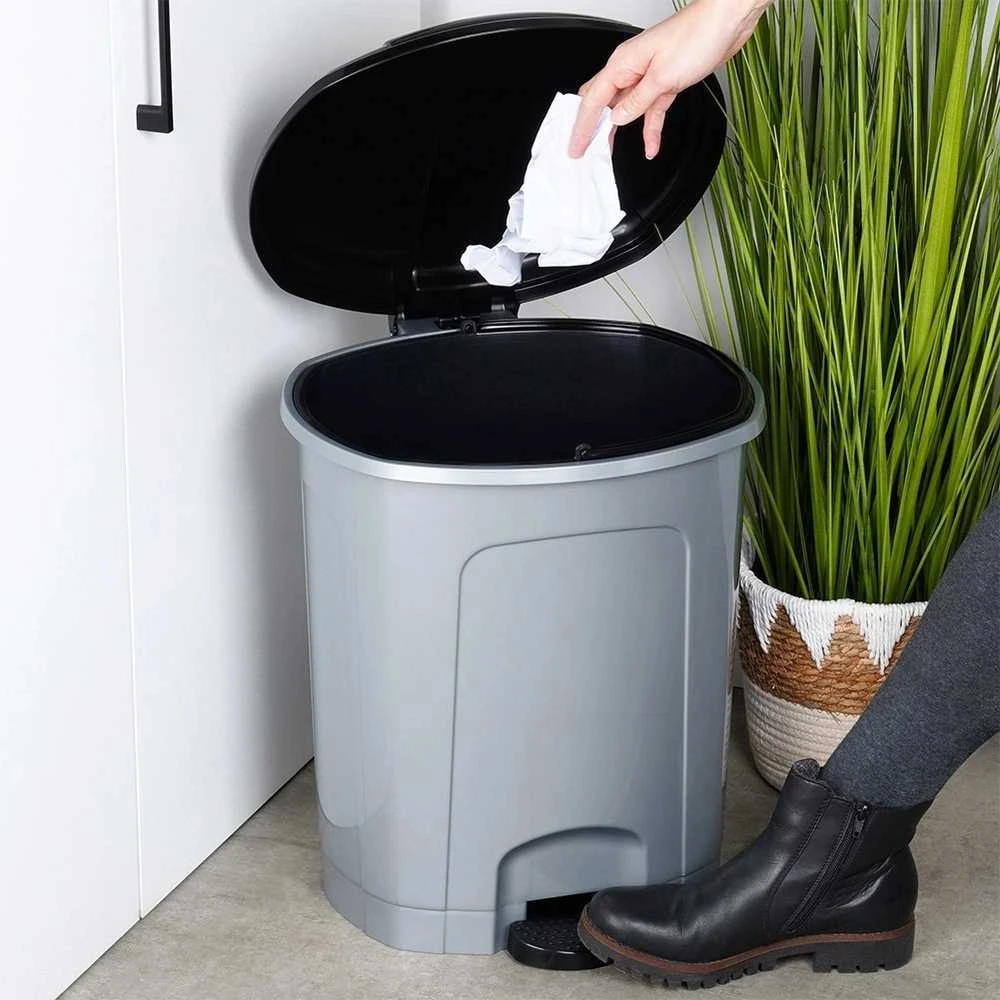 Amer Box Plasticinės pedalų šiukšlių dėžės 30 l, pilka