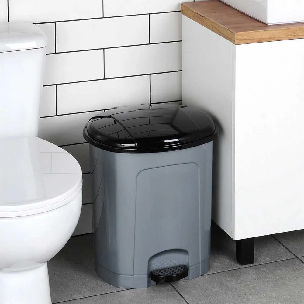 Amer Box Plasticinės pedalų šiukšlių dėžės 30 l, pilka