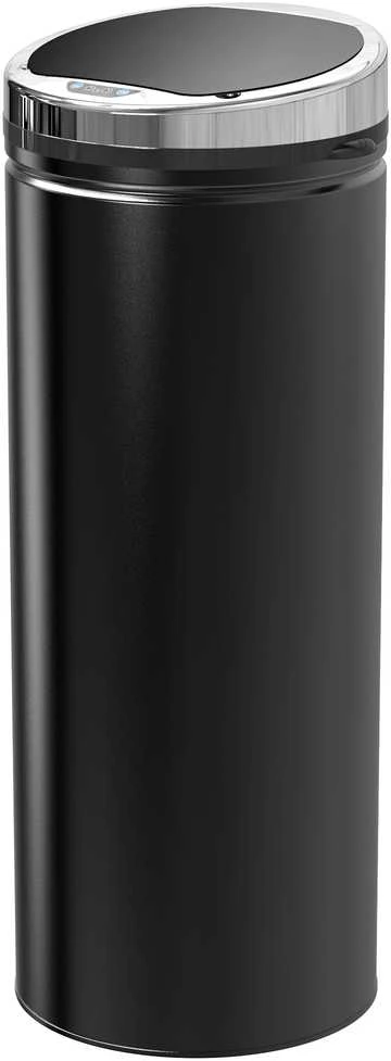 HOMCOM 50L sensorinė šiukšliadėžė, automatinė atliekų dėžė, nerūdijančio plieno virtuvinė šiukšliadėžė, infraraudonųjų spindulių jutiklis, juoda, nerūdijantis plienas