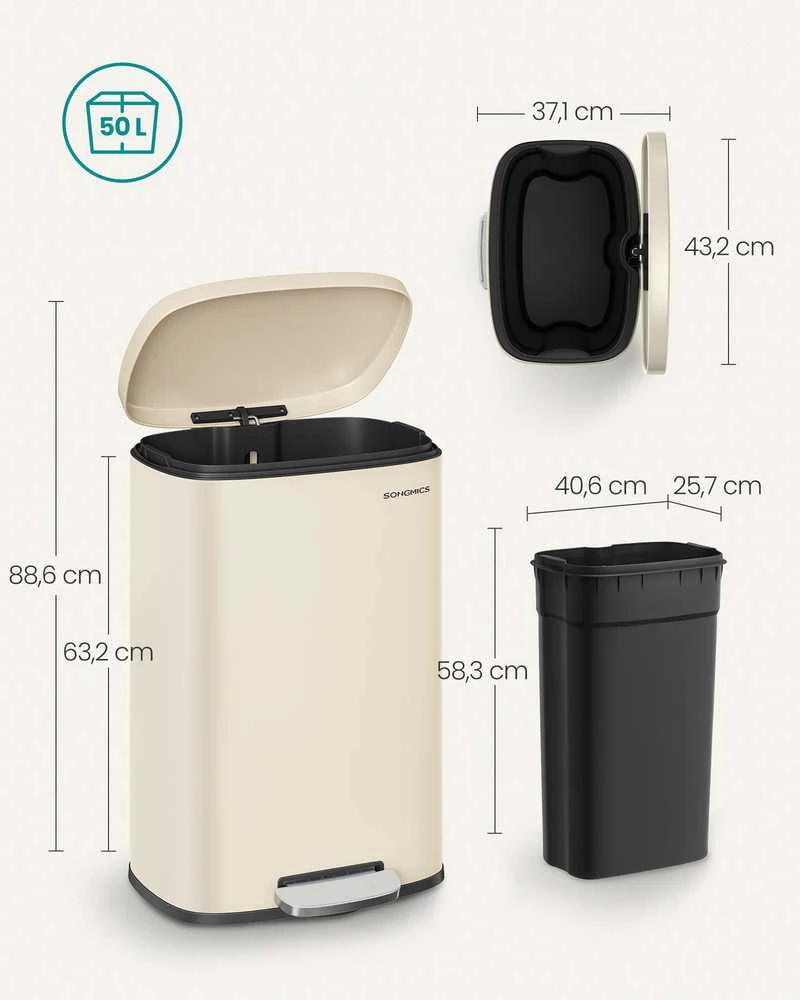 Songmics Šiukšliadėžė 50 l