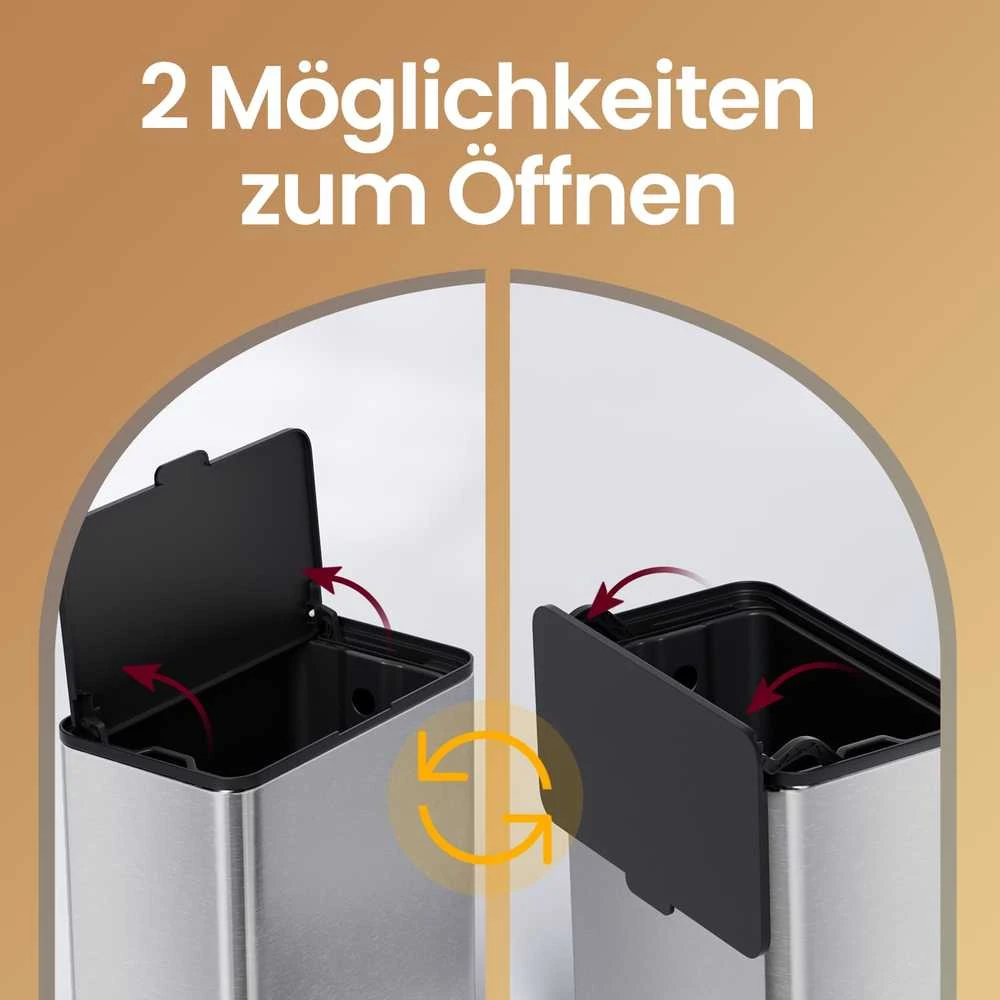 Songmics Šiukšliadėžė 8 L, pakabinama, sidabrinė