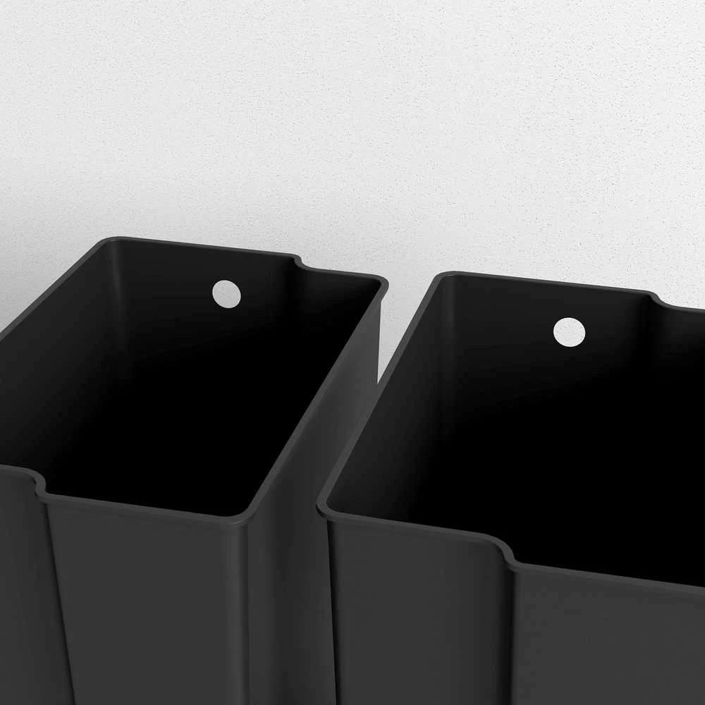HOMCOM šiukšliadėžė 2 x 25 l, su pedalu, atliekų konteineris su vidiniais kibirais, skirta svetainei, biurui, nerūdijantis plienas, 47,7 x 37,5 x 56 cm