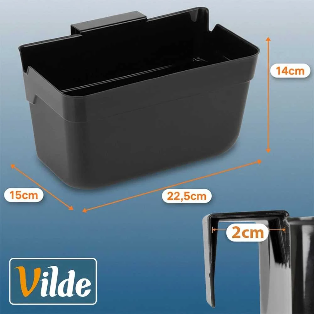 Vilde šiukšlių dėžė virtuvei 2,5 L juoda 22,5x15x13,5 cm