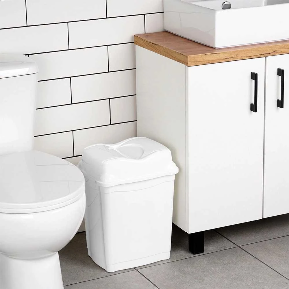 Plastikinis šiukšlių dėžė 16 l - Baltas - Atliekų konteineris