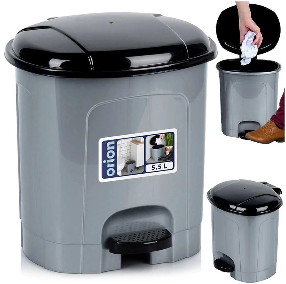 Kela Plastic pedal bin pilkas 5.5 l