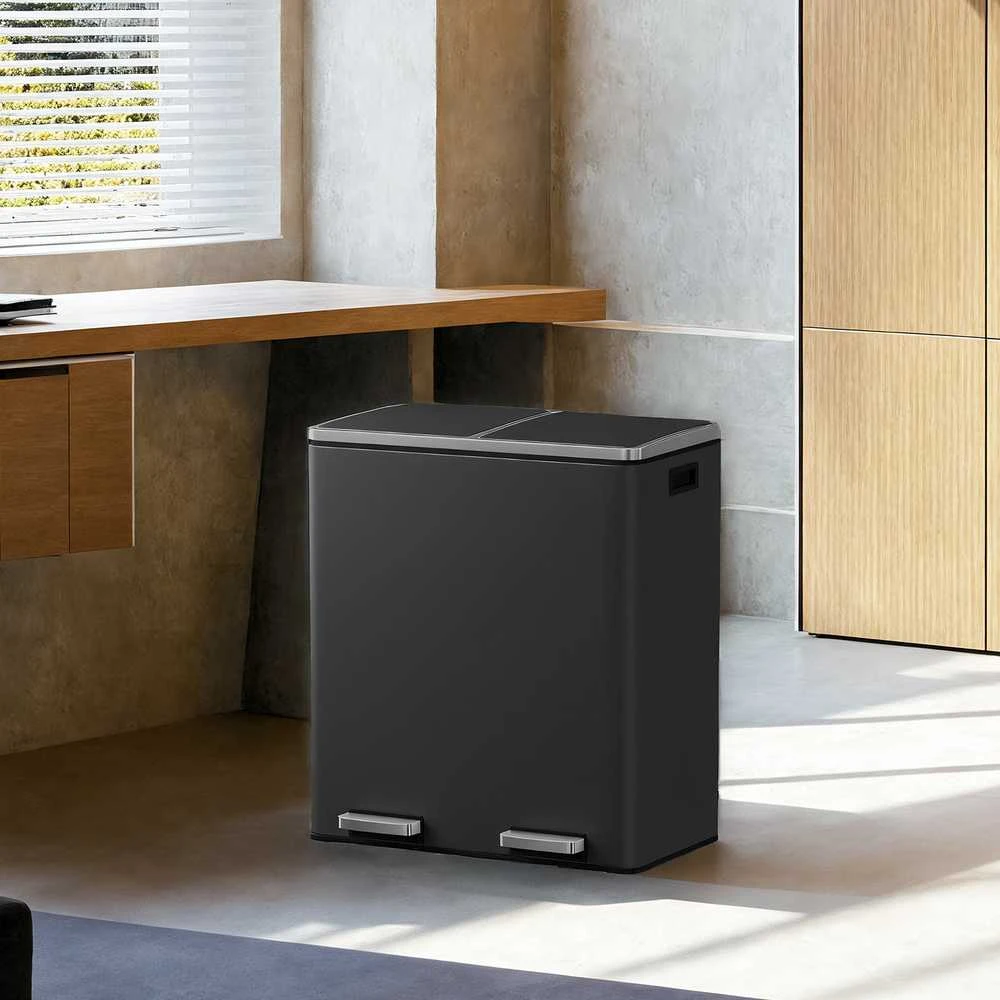 Songmics Šiukšlių dėžė, 2 x 30 litrų, 2 skyriai