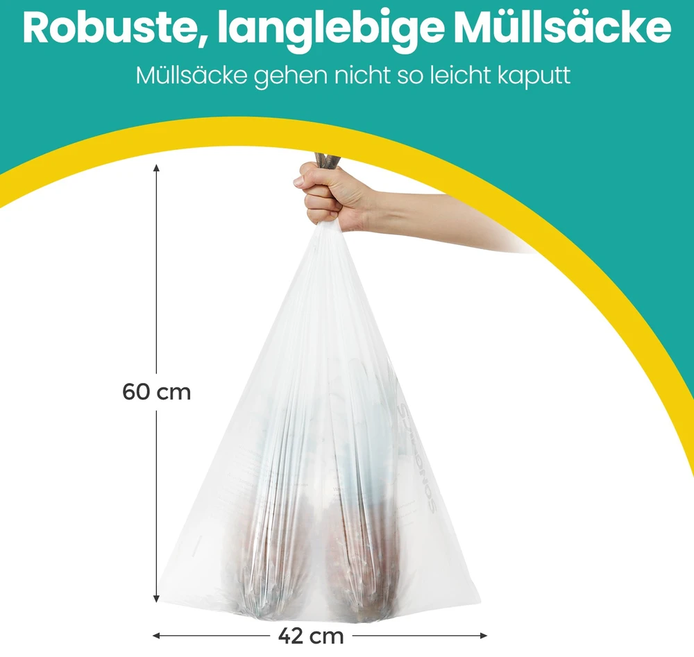 SONGMICS šiukšlių maišai 15–20 litrų su raišteliu 3 x 40 vnt.