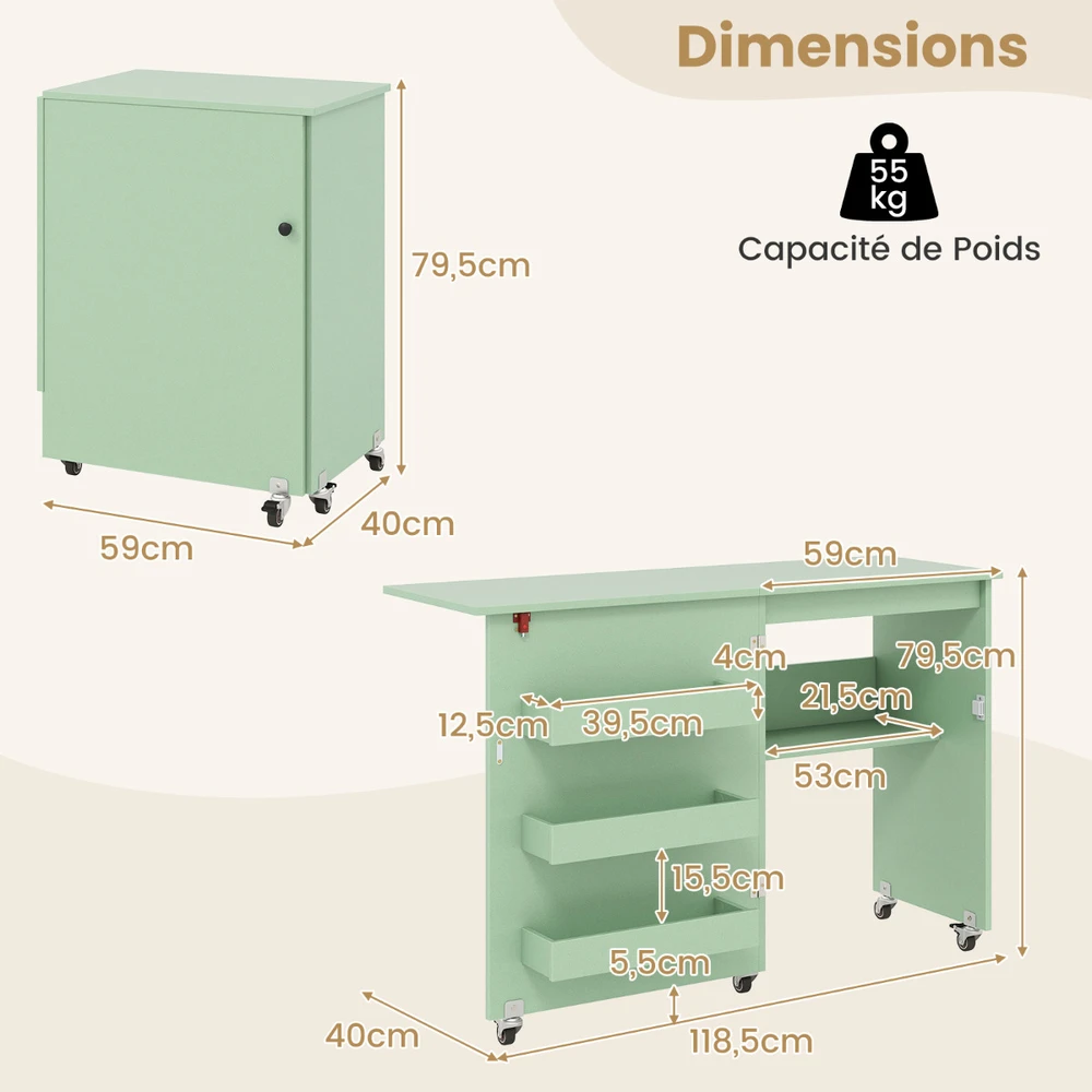 Siuvimo stalas 118.5 x 40 x 79.5 cm