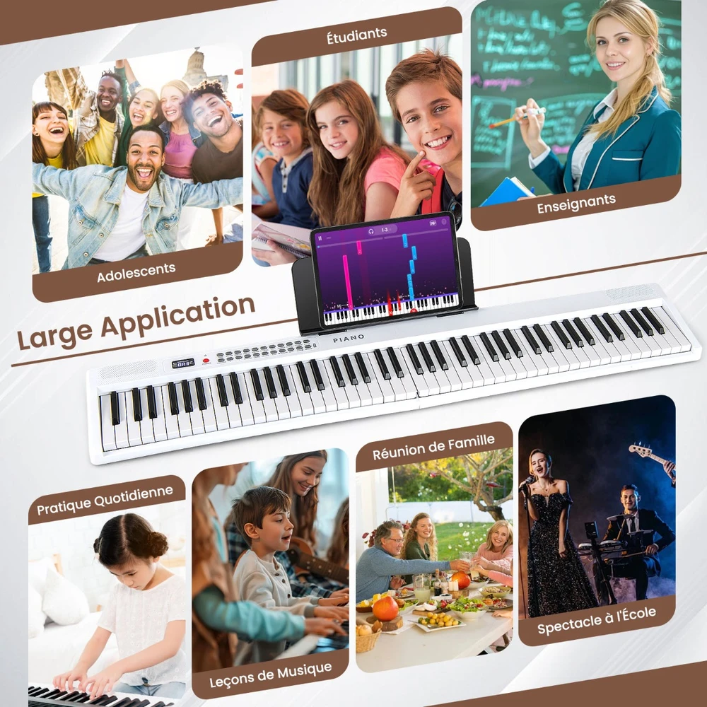 Skaitmeninis pianinas 88 klavišų baltas