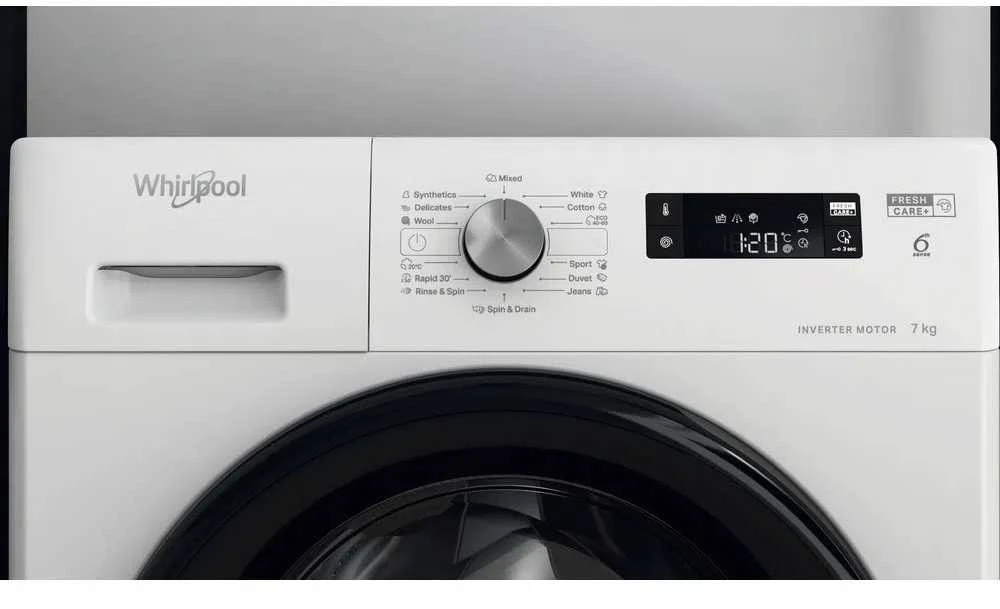 Priekinio Pakrovimo Skalbimo Mašina - Whirlpool 7kg 1200 RPM, Balta