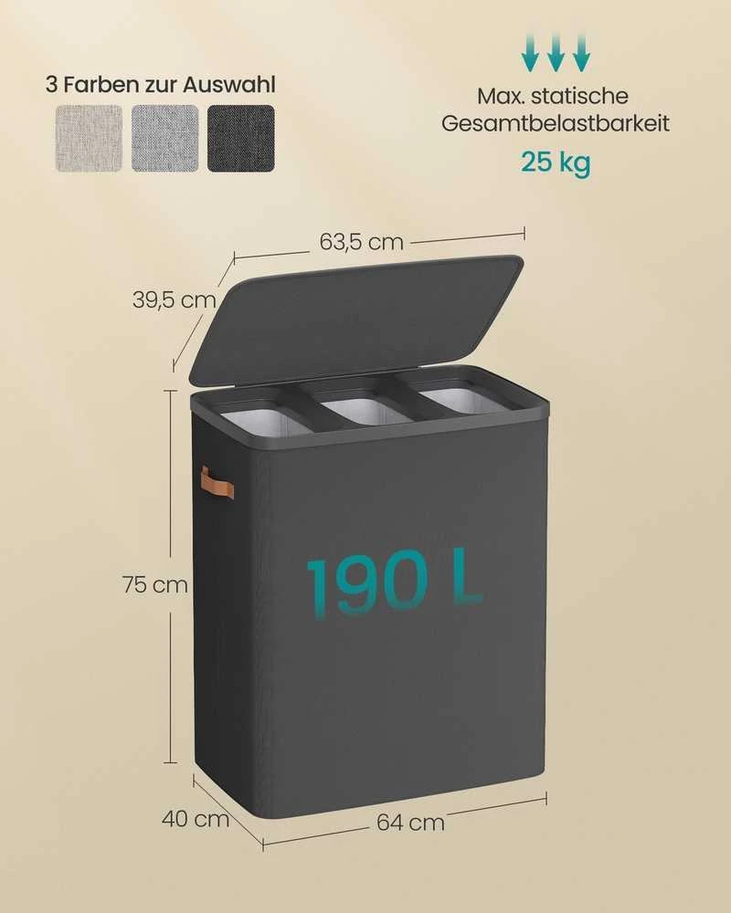 Songmics Skalbinių dėžė 190 l