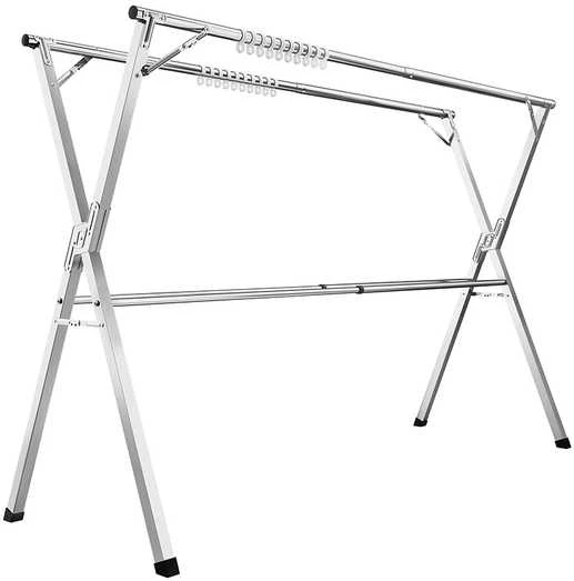 Songmics Drabužių arkliukas 133-200 cm ištiesiamas ir laisvai pastatomas