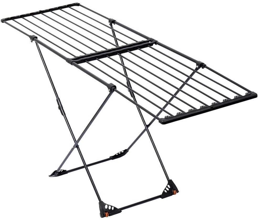 Vilde Skalbinių džiovykla metalinė juoda pailginama XXL 110-189 cm