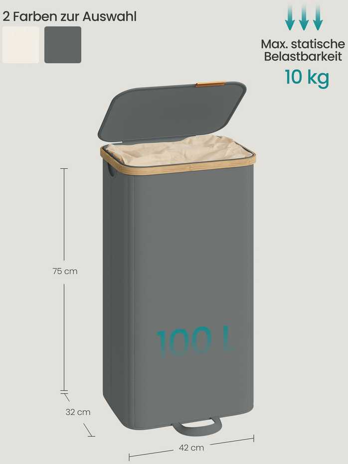Songmics Skalbinių krepšys 100 l