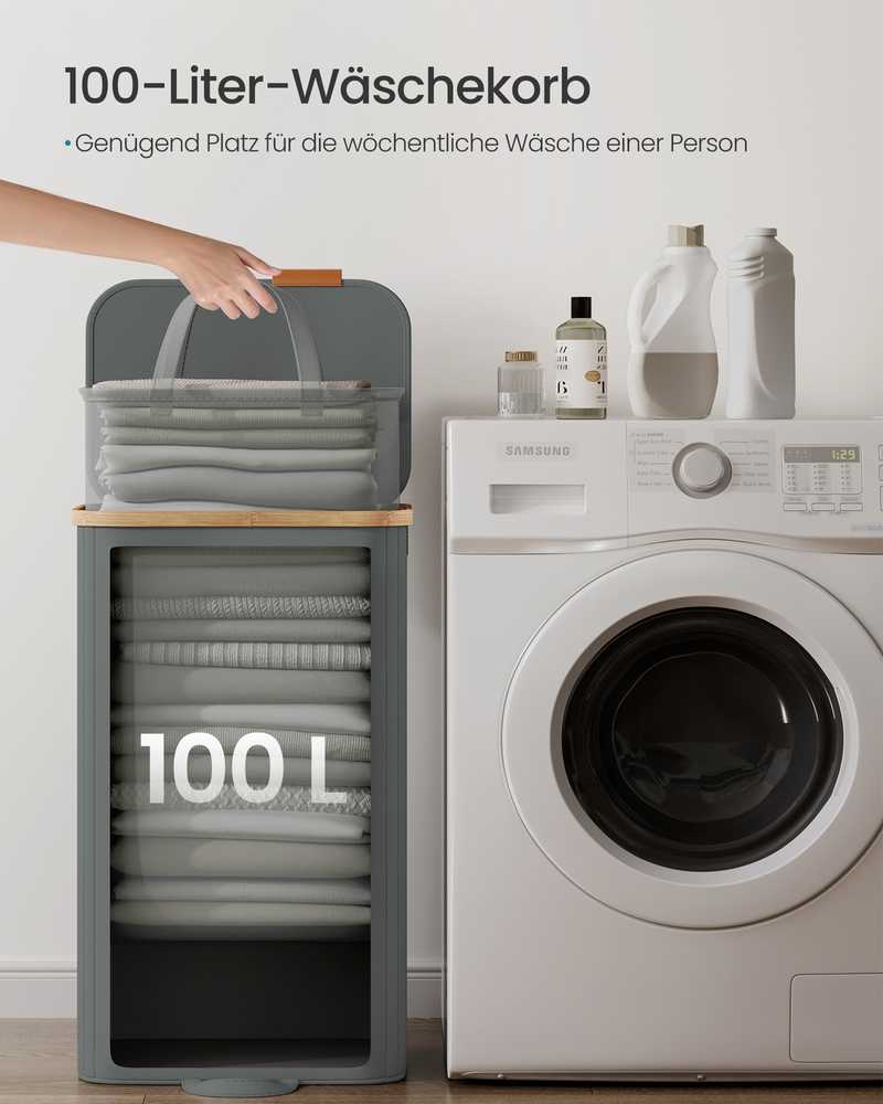 Songmics Skalbinių krepšys 100 l