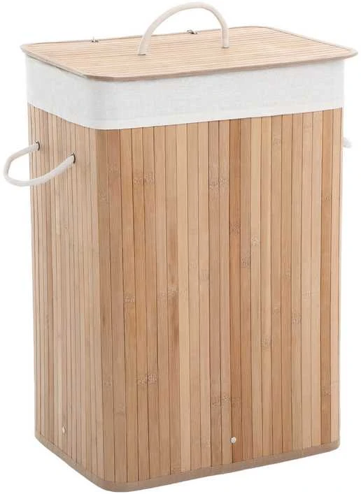 Songmics Bambuko skalbinių dėžė 72 L
