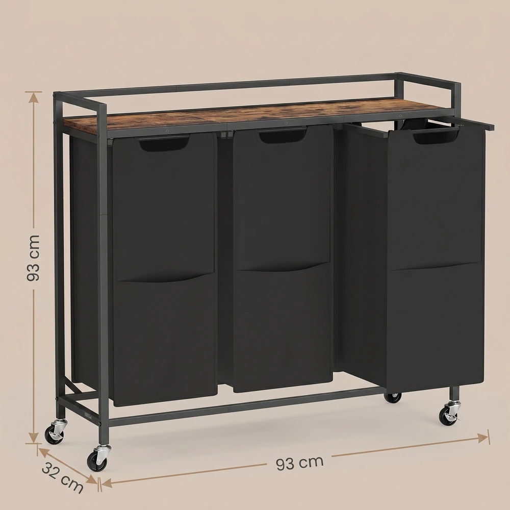 Songmics Skalbinių vežimėlis 93 x 32 x 93 cm