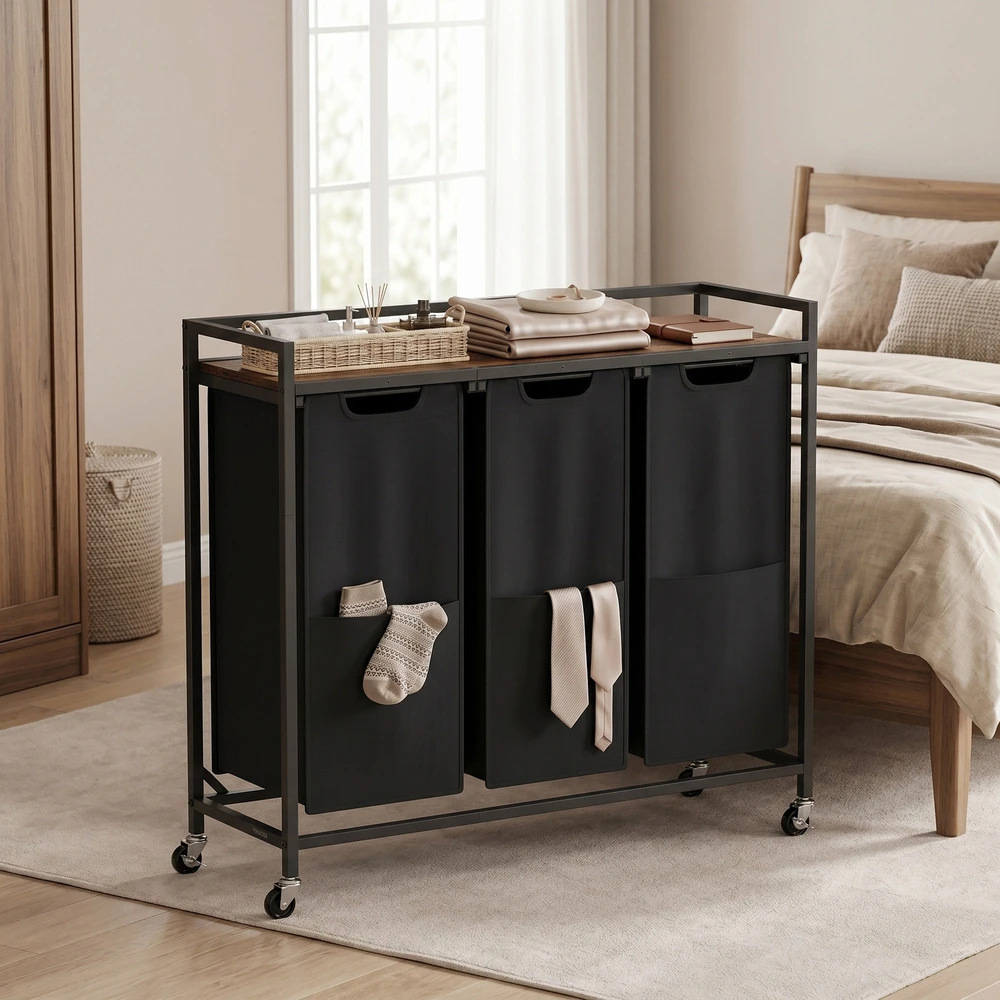 Songmics Skalbinių vežimėlis 93 x 32 x 93 cm