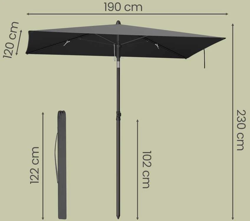 Songmics Skėtis 190 x 120 cm