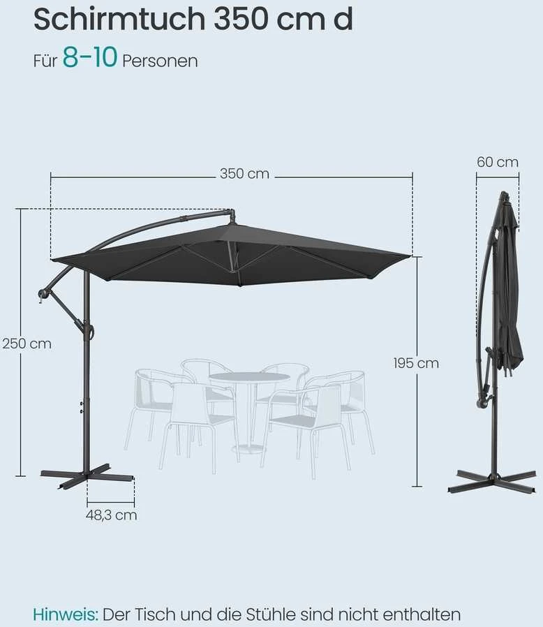 Songmics Skėtis 350 cm