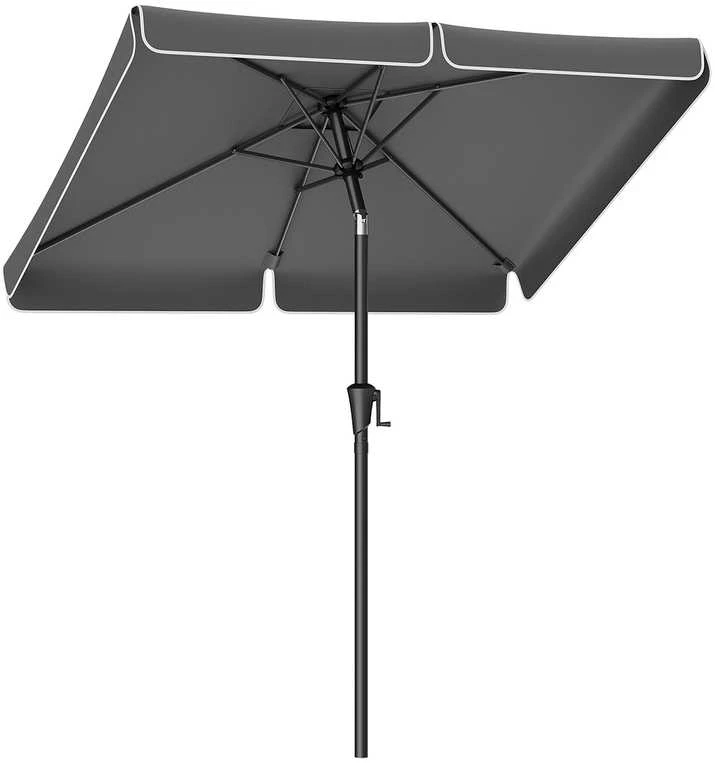 Songmics Skėtis 200 x 150 cm stačiakampio formos pilkos spalvos