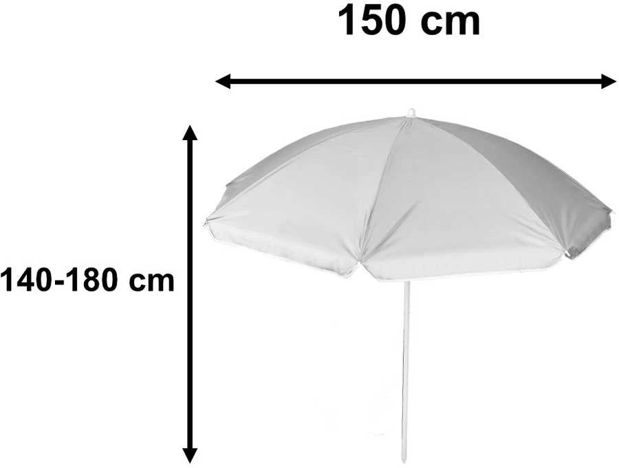 Parasol sodo plażowy regulowany łamany składany UV 150cm pilka