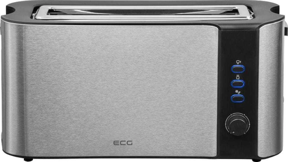 EKG ECGST10630SS Skrudintuvas, 1000W, 1 lizdas 2 skrudintuvams, temperatūros reguliavimas, Juodas/Inox spalva