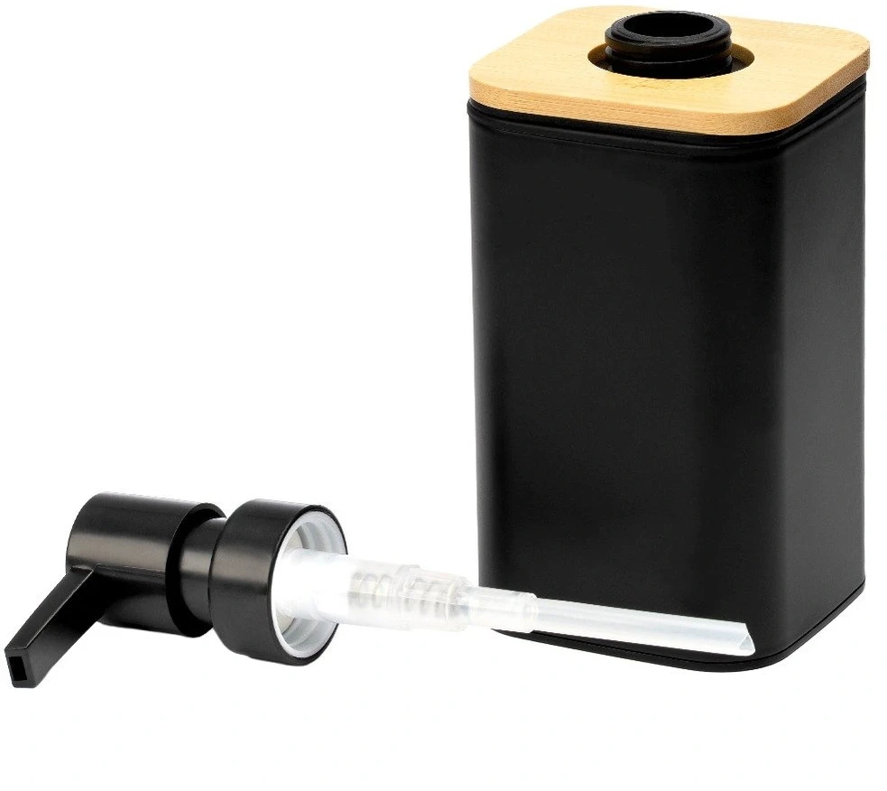 Skysto muilo dozatorius 350 ml, juodas, 7,5 × 7,5 × 17,5 cm