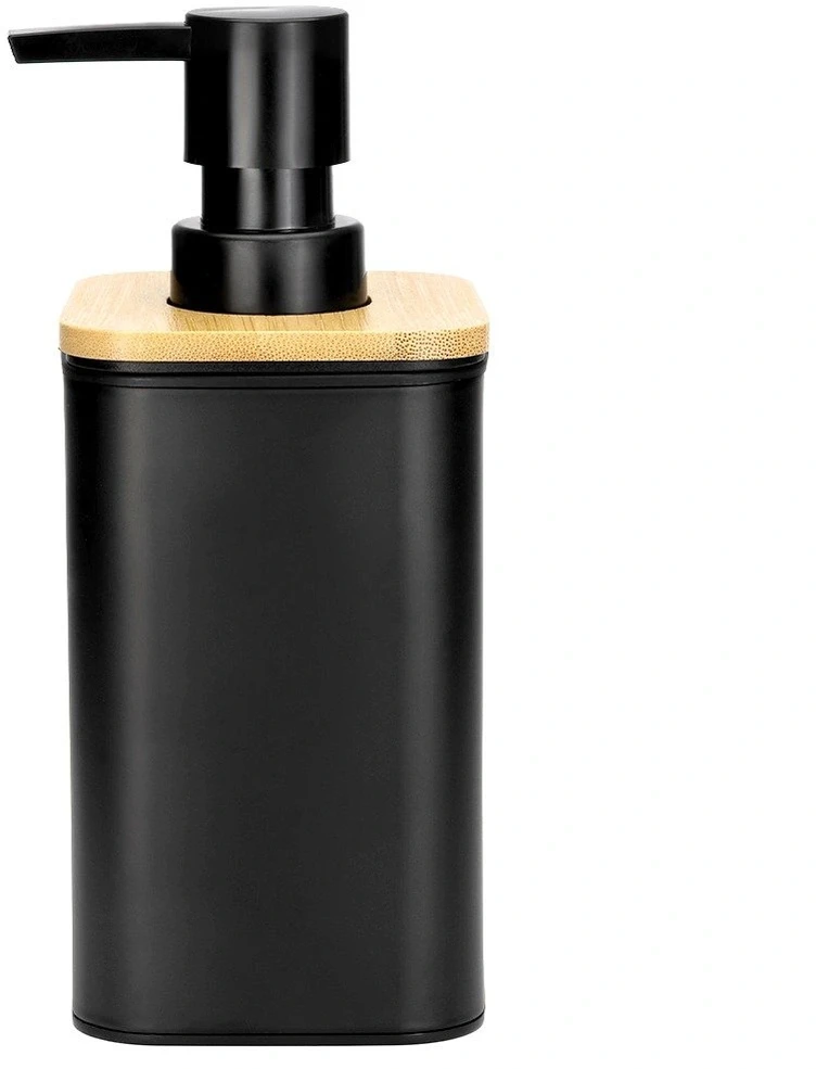 Skysto muilo dozatorius 350 ml, juodas, 7,5 × 7,5 × 17,5 cm